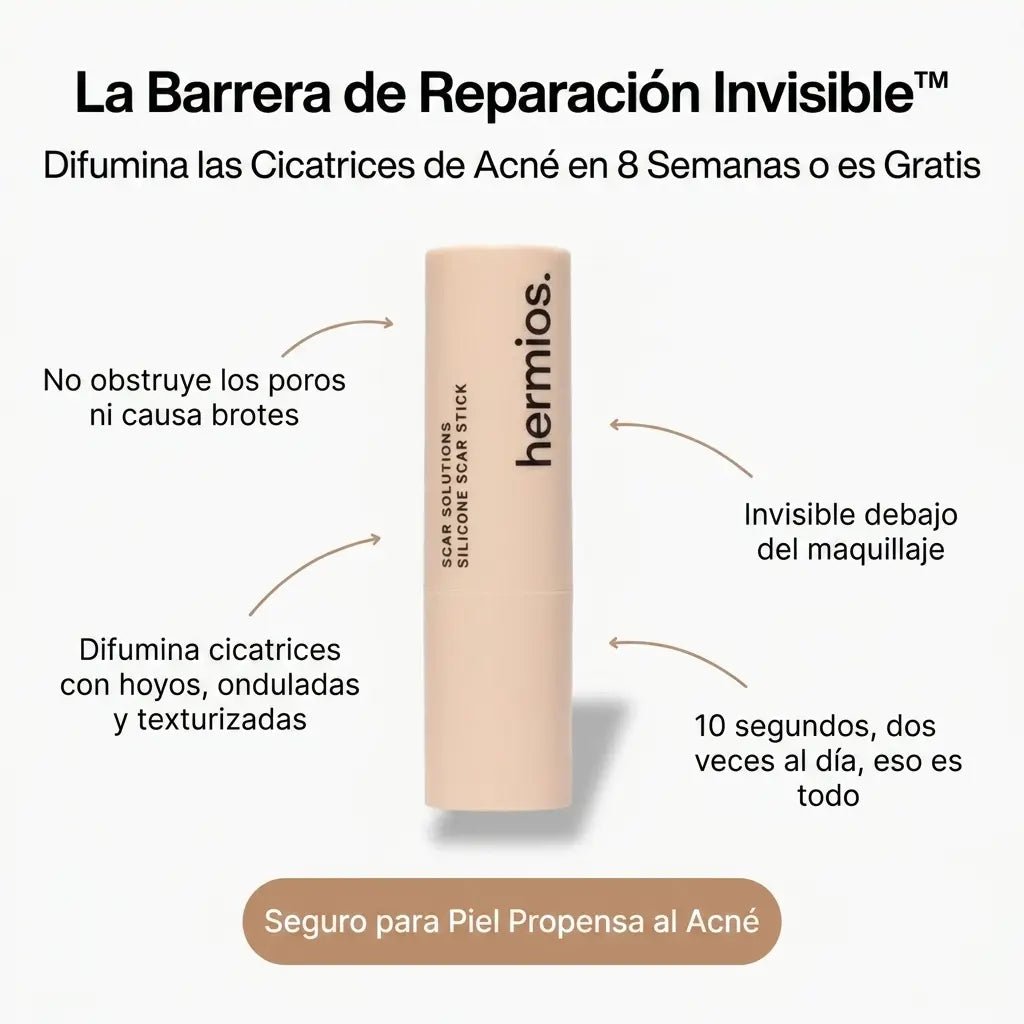 Barrera de reparación invisible para cicatrices de acné
